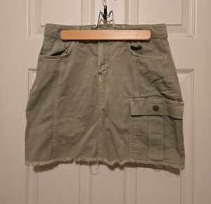 Zara Olive Green Cargo Mini Skirt